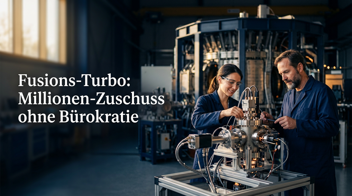 Futuristische Darstellung von Fusionsenergie und disruptiven Innovationen im Weltraum-Look