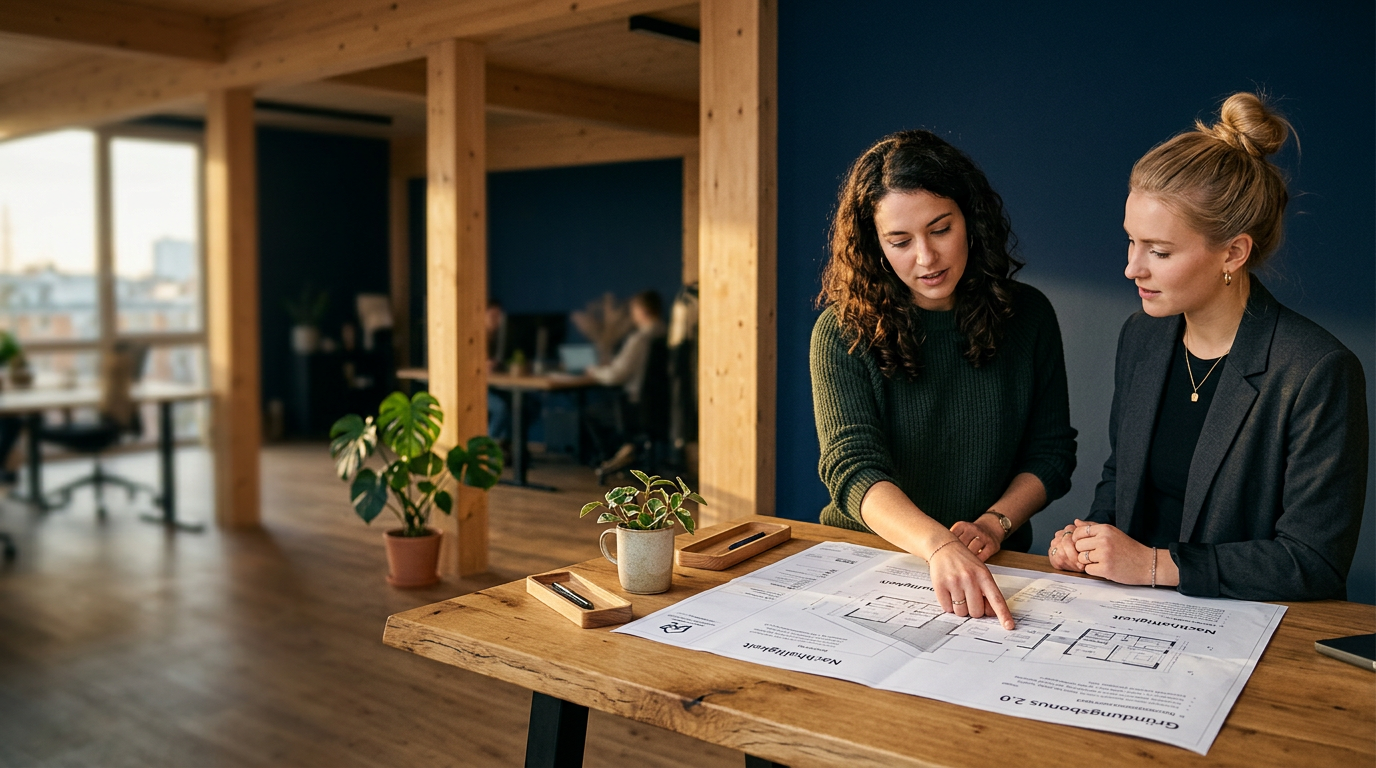 Junge Gründer besprechen die Finanzierung ihres nachhaltigen Start-ups