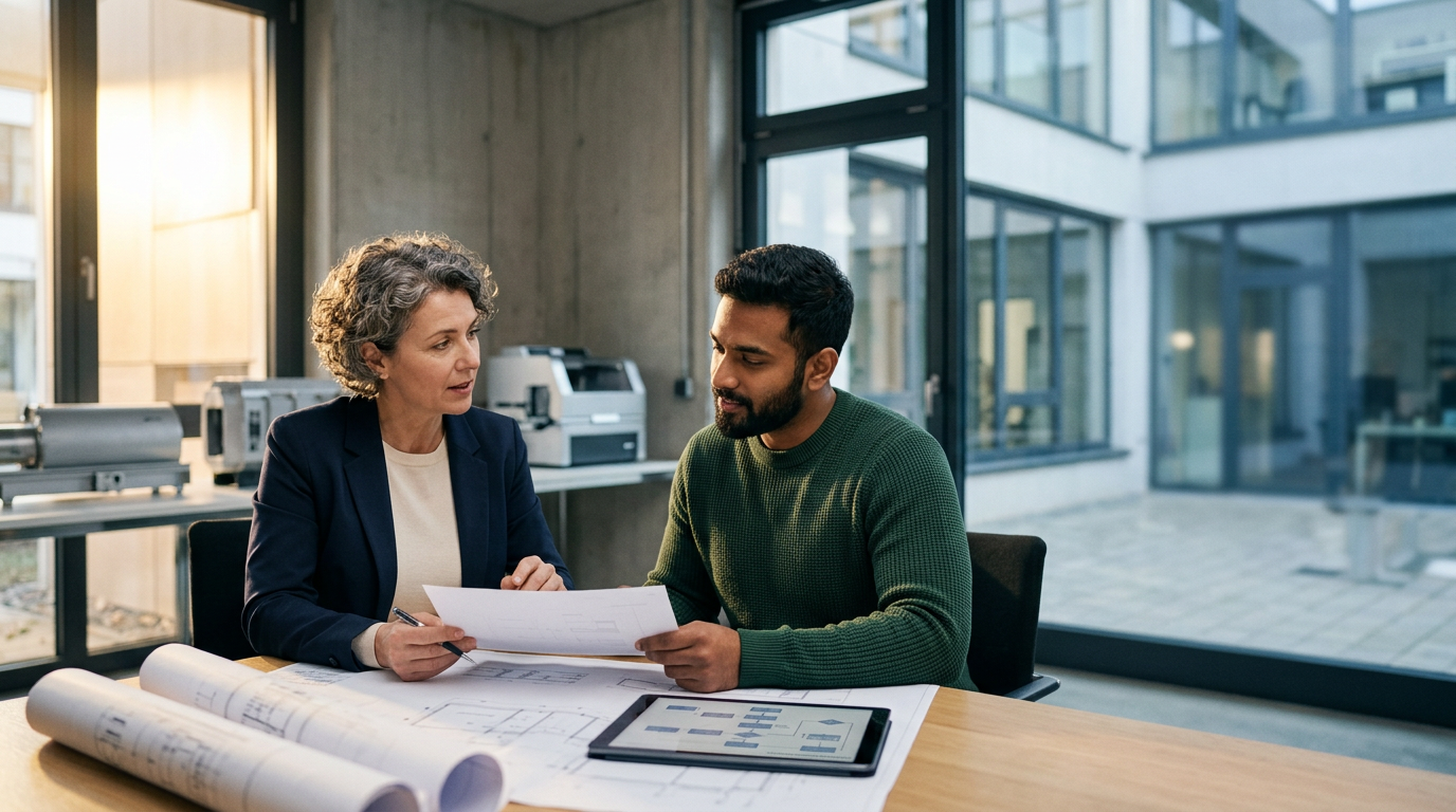 Entwicklung von KI-Software in einem modernen Büro